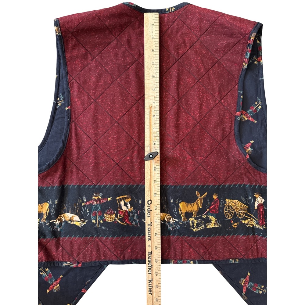 Unbranded Quilted Harvest Patchwork Vest Womens med Multicolor Good Folk Art - Picture 4 of 4